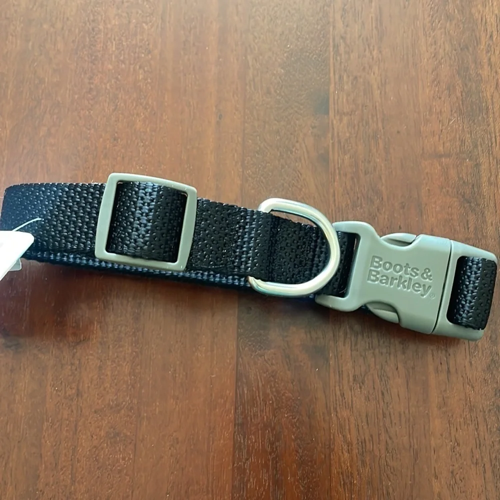 Boots & Batkley Large Black Gray Dog Collar pet up to 90 lbs